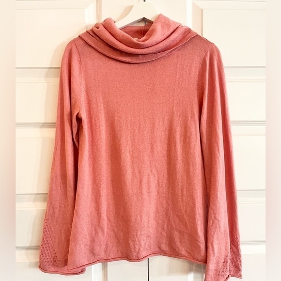 Sundance Sweaters - Sundance Catalog Angora Rabbit Hair Cotton Blend Sweater Cowl Neck Pink Womens M